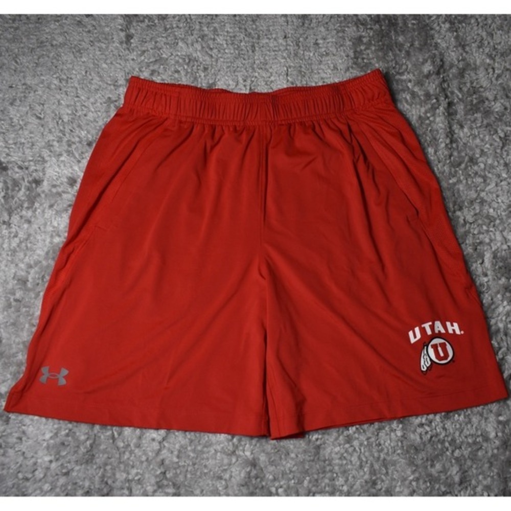 Under Armour Utah Utes UA Tech Vent Shorts Men's Size Large Red 6006831-602‎ NWT